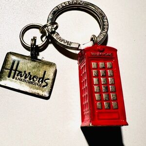 Harrods of London Phone Box Keyring Charm